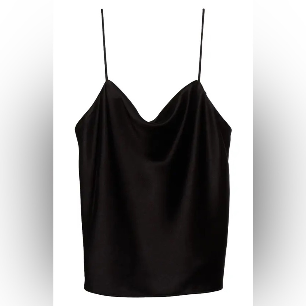 Alice + Olivia Harmon drapey Camisole in charcoal / black